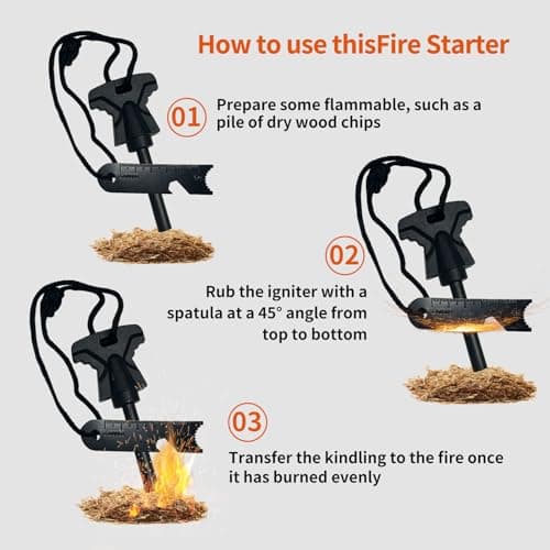 2PCS Flint and Steel Fire Starter Kit, Ferro Rod, Survival New Upgrades — view 5