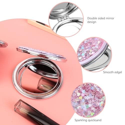 ANBEEISS 2 Pcs Compact Mirror, Double-Sided Magnifying Round Travel Mirror — view 3