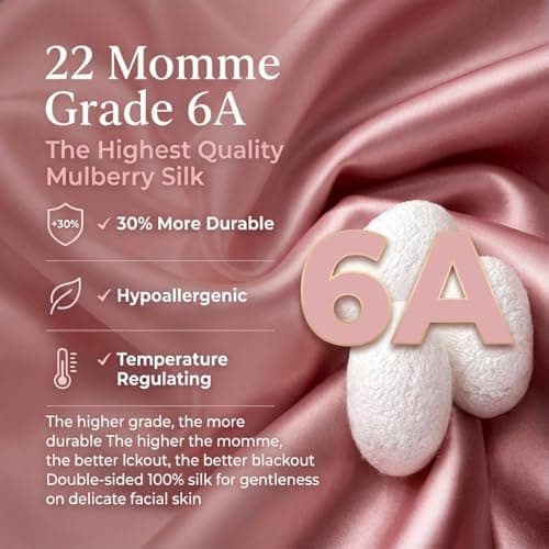 MATASSE 100% Mulberry Silk Sleep Mask 22 Momme Grade 6A 3D Contoured Eye Mask for Sleeping, 14mm Deep Eye Cups, Total Blackout Blindfold for Women Men, Adjustable Strap, Side Sleeper (Pink) — view 2
