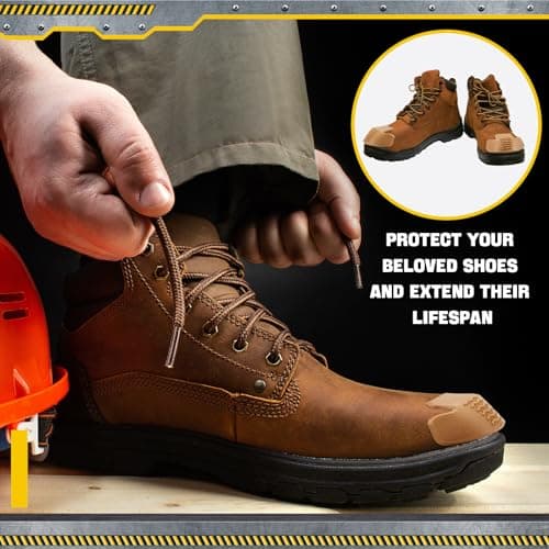 Bencailor Boot Toe Protectors Work Boot Guards Shoe Toe Cap Work Shoe Cover for Spring Hiking Climbing Guards(Brown,4 Pcs) — view 3
