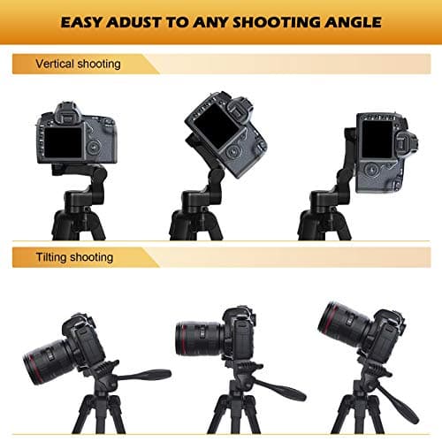 GRIFEMA Phone Tripod Stand, 55 Inch Lightweight Aluminum Camera Tripod, Black — view 3