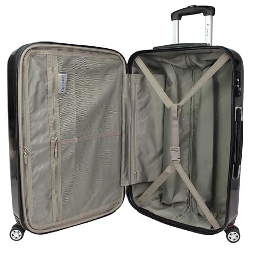 World Traveler VentureX Medium Checked Luggage, Hardshell Suitcase with Spinner Wheels, Black-Chariot, 26" H x 16" L x 10" W, Venturex Medium Checked Luggage, Hardshell Suitcase with Spinner Wheels — view 4