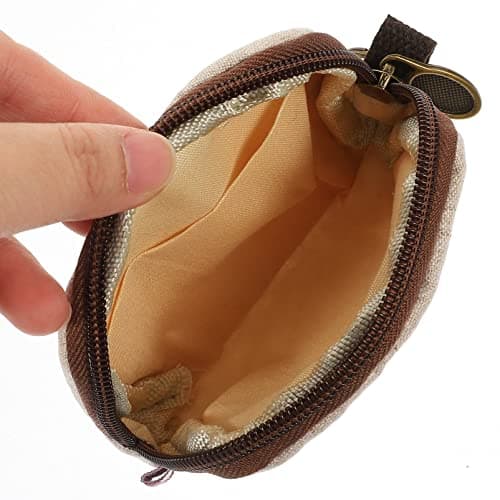 EXCEART Cartoon Key Storage Pouch Small Wallet for Women Linen Zipper Change Purse Portable Coin Bag for Jewelry Earphones and Travel Accessories — view 3