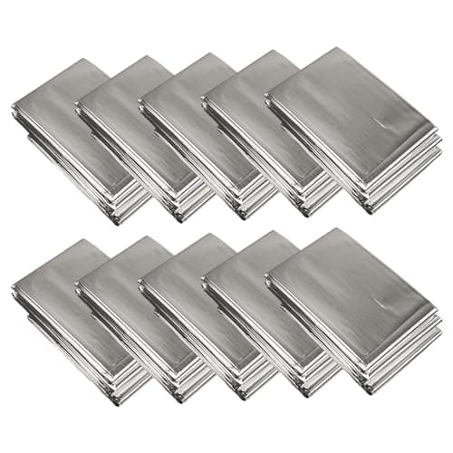 Lomo Emergency Foil Blanket - Silver Space Blanket - 10 Pack