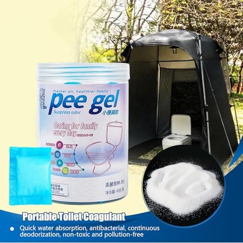 Portable Toilet Gel,Pee Powder for Camping Toilet | Liquid Absorbent Solidifier for Trips Backpacking Airplane Flights Hiking Boat Voyages Road Outdoor Travel — view 2