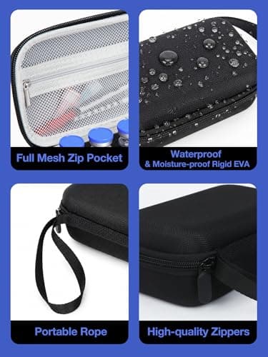 SUNMON Insulin Fridge Holder Storage Case, 1-10ml Peptide Vials Organizer Bag, Insulin Vials Travel Case, Shockproof Hard Shell Travel Storage Bag (10-Slot, Black) — view 3