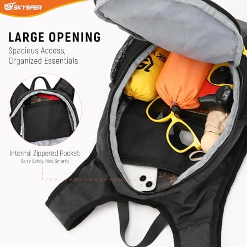 SKYSPER 15L Hiking Backpack Lightweight Foldable Daypack with Chest Strap Small Travel Rucksack for Women Men Packable Folding Bagpack for Travelling — view 2