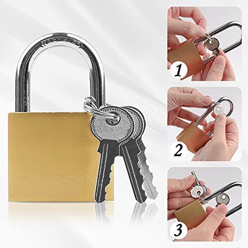 Lamondre Padlock 2 Pack, Small Padlocks with Keys, Mini Padlock for Gym Locker, Travel Bags, Cabinets - 32mm — view 4