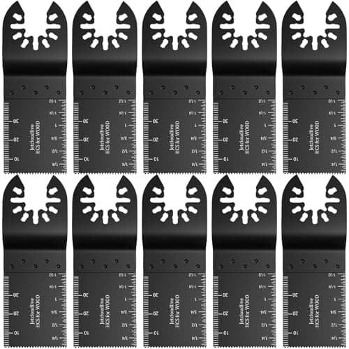10pcs Oscillating Saw Blades Quick Release Multitool for Metal Wood Plastic Cut Blades Fit Cable Black