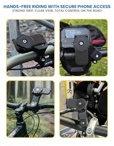 Laven & Ivory Bike Phone Holder for Smartphones (4.7"-7.4") | 360° Rotating Motorcycle Phone Holder | Secure Handlebar Phone Holder for iPhone, Samsung, Cycling, Motorbikes & Scooters (Black) — view 2