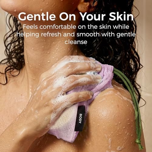 ZOMCHI Mesh Soap Bags for Shower, Body & Shampoo Bars, 3 Pack, Pink — view 4