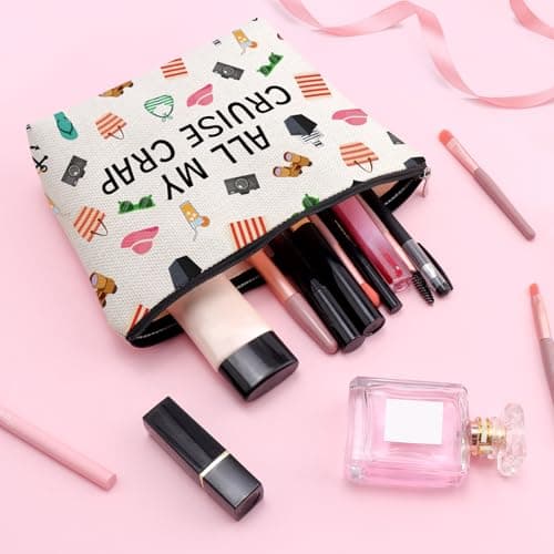 Cruise Makeup Bag Cruise Trip Vacation Gift Summer Vacation Travel Gift for Beach Life Cosmetic Bag Beach Lovers Summer Gifts for Bestie Sister Friends Birthday Graduation Present Toiletry Pouch — view 3