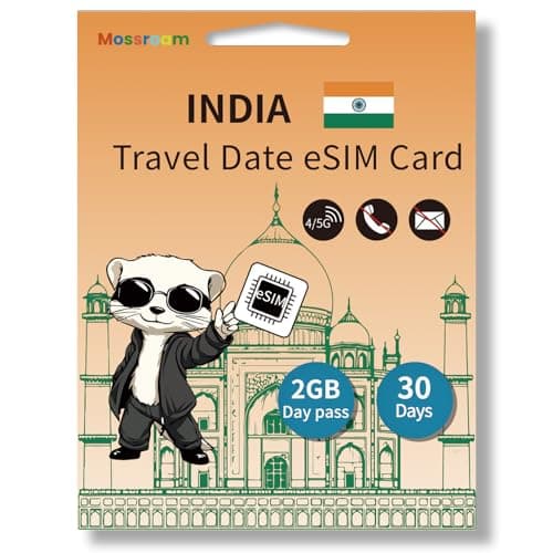 India Travel eSIM - 2GB 5G/4G LTE Data,30 Days - Instant Activation,No Roaming Fees - Prepaid Plan for Tourists & Business Travelers
