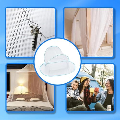 Pop up Mosquito Net, Travel Mosquito Nets, Mosquito Net Travel, for Camping and Outdoor Use, Lightweight Single Bed Mosquito Nets, 140 * 80 * 56cm, Blue ﻿ — view 5