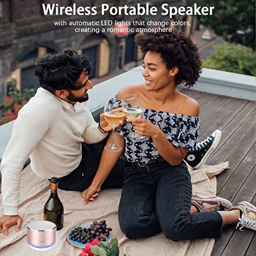 HDAKDDHG Portable Bluetooth Speaker, Wireless Speaker with LED Lights, HD Sound, Supports TF Card, AUX, USB, Bluetooth, Silver, Modern Style, Perfect for Outdoor, Travel, Home, BBQ, Beach — view 3