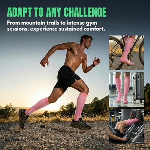 Odtmger Compression Socks for Women & Men Circulation 20‑30mmhg Knee High Sock is Best Support for Athletic Running,Cycling — view 2