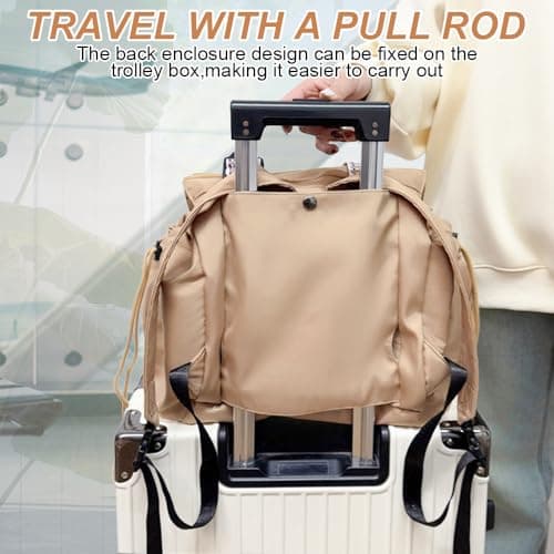 Multifunctional Expandable Travel Tote Bag - 3-in-1 Extra Large Stylish Backpack, Shoulder Bag for Travel, Beach, & Work, Blue, 32cm x 23cm x 35cm / 12.60inch x 9.06inch x 13.78inch — view 5
