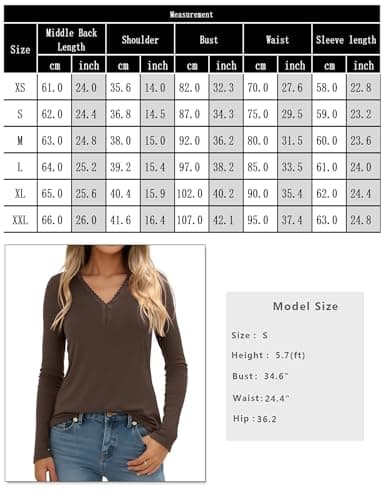 Crewhpo Womens Cotton Thermal Top Long Sleeve Undershirt V Neck Base Layer — view 6