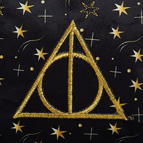 Harry Potter Make Up Bag for Women Girls Pencil Case Black Velvet Cosmetic Toiletries Bag Travel Accessory Deathly Hallows Gift — view 6