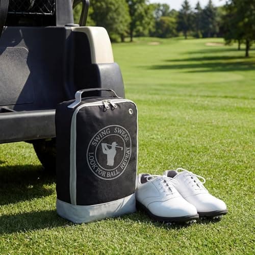 Photect Golf Shoe Bag for Men&Women, Zippered Carrier with Ventilation Mesh Shoes Bag for Golf Soccer Rugby Casual Shoes Sports Travel Gym Outdoor Father's Day and Birthday Gifts — view 6