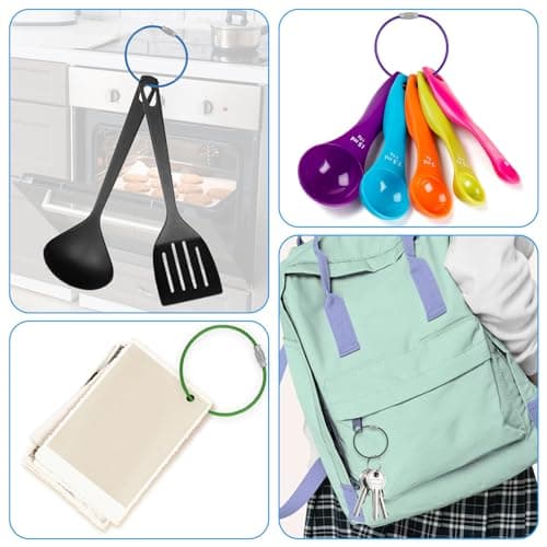 14 Pcs Stainless Steel Wire Keychain 15&20 Cm Cable Wire Ring Flexible Key Ring Metal Luggage Tag Loops Keeper Travel — view 5