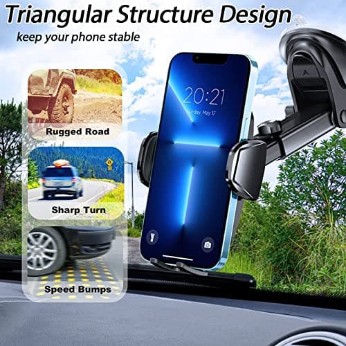 Hocerlu Car Phone Holder - Super Strong Sticky Suction, Silicone Shockproof, 360° Flexible View Adjustable - Universal Dashboard Windscreen Car Holder — view 4