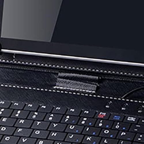 Tomantery Wired Keyboard Protective Case Durable Faux Leather Portable Keyboard for Office Travel (TYPE C Adapter for Android Universal 10.1 Inch)