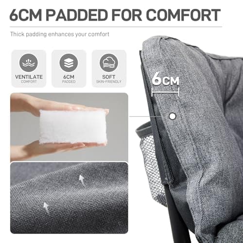 EVER ADVANCED Camping Chair Double for Adults 6cm Padded 320kg Light Grey — view 4