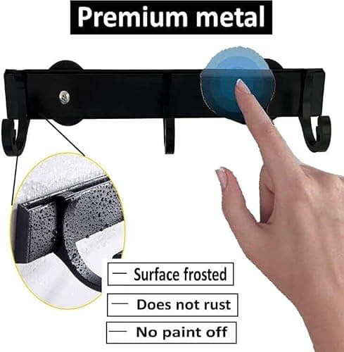 AUXPhome Magnetic Mug Rack Coffee Cup Holder Display Hanging Cups Drying Hook,3 Adjustable Hook Rail, Space Saver Organizer for Refrigerator,for Coffee Mugs, Tea Cups,Towel,Bag,Glove,etc — view 3