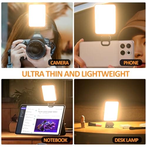 128 LED Rechargeable Portable Selfie Light Video Conference Lighting with Clip and Camera Tripod Adapter, 3 Lighting Modes, for Laptop/Phone, iPhone Camera, Youtube, TikTok, Makeup Vlog — view 5