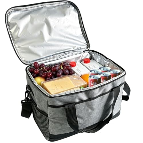 Cool Bag - 30 Litre Cool Box - Collapsible & Insulated Cooler Bag Lunch Bag Keep Warm & Cold, Leak-Proof, With Carriying Straps, Multiple Pockets -for Travel Camping Picnics BBQ Outdoor Activities