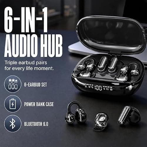 Ultra 6-in-1 Bluetooth Earphones & Integrated Power Bank (Nude) — view 2