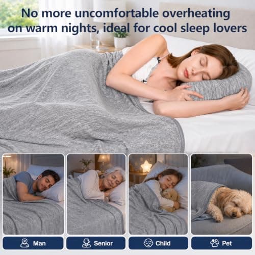 Summer Cooling Blanket for Hot Sleepers, Night Sweats Breathable, 150x200cm — view 6
