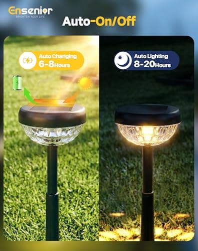 Ensenior Solar Lights Outdoor, 8 Pack, Warm White, Unique Light Pattern — view 4