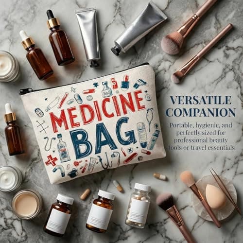 LEECLOUD Portable Travel Medicine Bag, 25x17x5.5cm Zipper Pouch Organizer for Pills, First Aid, Medications & Nursing Supplies, Durable Polyester Storage Bag for Home and Travel Use — view 2