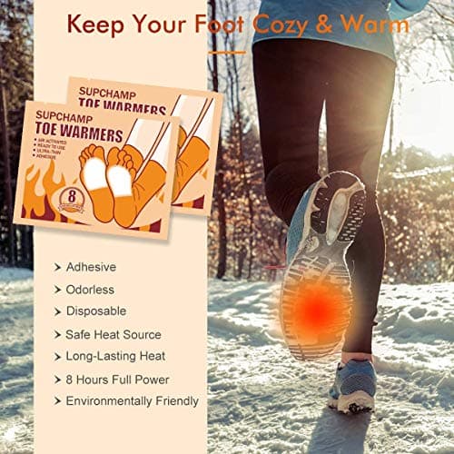 Toe Warmers Disposable – 40 Pairs Adhesive Foot Warmers, Up to 8 Hours Heat Pads for Shoes & Boots, Air Activated Heat Pads for Hiking, Skiing, Winter Outdoor Work, Men & Women — view 6