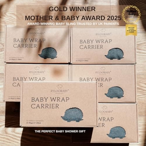 RYLOOBABY Baby Sling Carrier & Stretchy Baby Wrap – Newborn Baby Carrier 3.2–15 kg, Soft Cotton Hands-Free Babywearing Sling, Hip Healthy, One Size XXS–XXXL – Light Beige — view 6