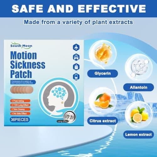 BUTBU Motion Sickness Patches, 36 Counts Travel Sickness-Patches, Nausea Relief & Anti Sickness, Motion Sea Sickness Patch for Car, Cruise Essentials and Airplane Trips, Fast Effective Lasts 72 Hours — view 3