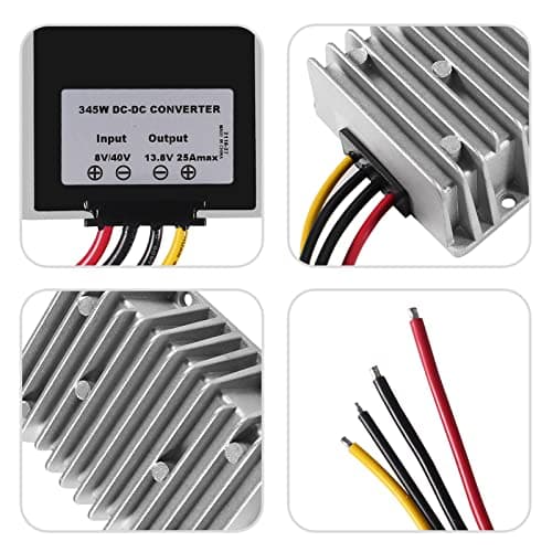 AEDIKO DC Voltage Reducer Converter DC 8V-40V to 13.8V 25A 300W Reducer Power Converter Waterproof Regulator Module Transformer for Golf Cart Club Car… — view 3