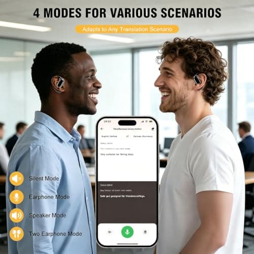 ZenLumio AI Translation Earbuds Real Time, 145 Languages with 98% Accuracy & 0.5-1s Latency, Bluetooth 5.4 ENC Noise Cancelling, Smart App Supported for Travel, Business, Academic — view 2