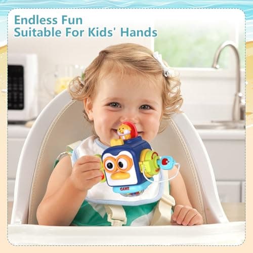 Montessori Busy Board Sensory Toys for 1-2 Year Old Toddlers: Activity Cube, Baby Fidget, Travel and Airplane Educational Learning Toys - Gift for 12-18 Month Old — view 5