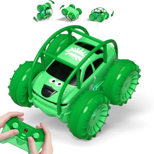 Direct Charging Remote Control Cars with USB Type-C Cable, Amphibious Fast Charging Stunt Car 360° Flip,LED Lights,15 km/h 4WD for Kids Ages 3-12, Waterproof Indoor Outdoor RC Toy Gift for Boys Girls
