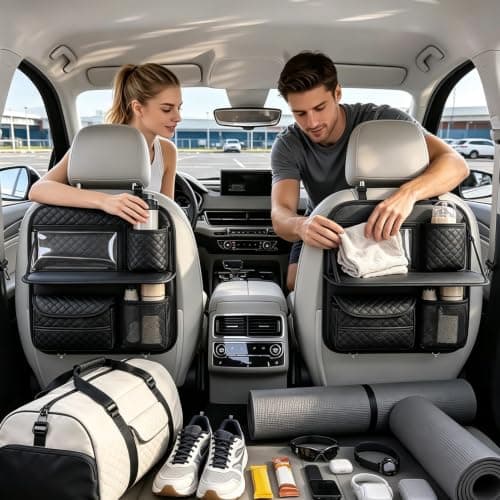 Back Seat Car Organizer - Tray & Cup Holder | Kick Mat Storage Bag — view 2