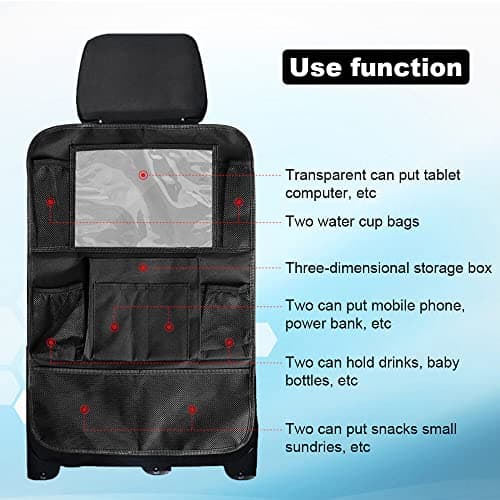 Gsrhzd Car Seat Organiser, with Clear Touch Screen Tablet Holder, 9 Pockets — view 3