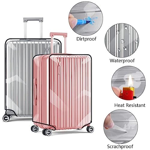 Flintronic Travel Luggage Clear PVC Cover, Luggage Cover Reusable, Suitcase Cover Washable, 30 Inch Suitcase Protective Cover, with Luggage Tag*1 — view 4