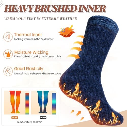 SeeyAN Winter Thermal Socks For Women Men Warm Ski Heated Insulted Socks — view 4