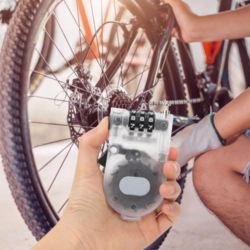 Portable Coded Bike Lock with Three Digit Password and Steel Wire — view 4