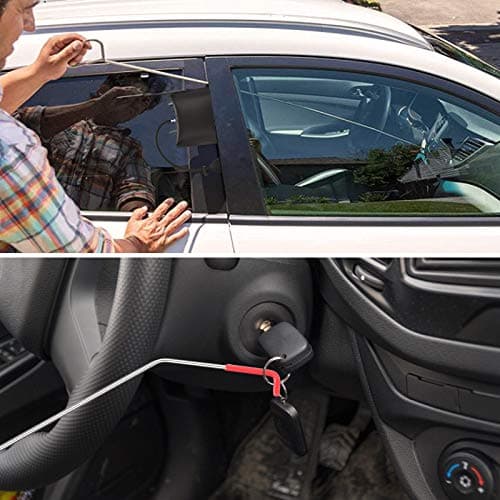 Car Tool Kit, Breakdown Emergency Kit with Long Reach Grabber, Professional Automotive Car Tool Kit Emergency Kit Essential Car Lockout Kit for Car Easy Grabbe with Air Wedge Pump, Non Marring Wedge — view 2