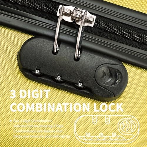 FLYMAX 24" Medium Suitcase 4 Wheel Lightweight Luggage Hard Shell ABS Travel Case Hold Check in Fits 15kg - 20kg Medium Size + 3 Digit Lock + Telescopic Handle 69 Litre Capacity — view 6