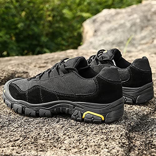LZQpearl Men's Trekking & Hiking Shoes, Outdoor Walking Shoes for All-season, Lightweight Low Top Sports Shoes, Climbing, Travelling, Fishing Camping, Running (Black,38 (UK 5.5)) — view 2